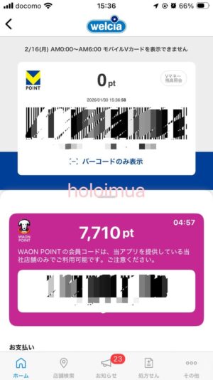 VポイントをすべてWAON POINTに交換完了